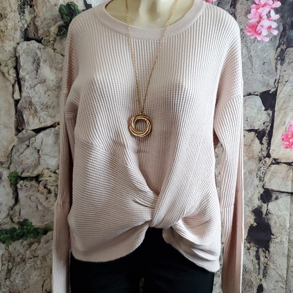 NWT Summer & Rose Waffle Knit Knot Thermal Sweater